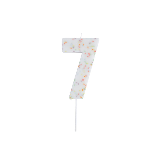 Giant Sprinkle Number '7' Candle
