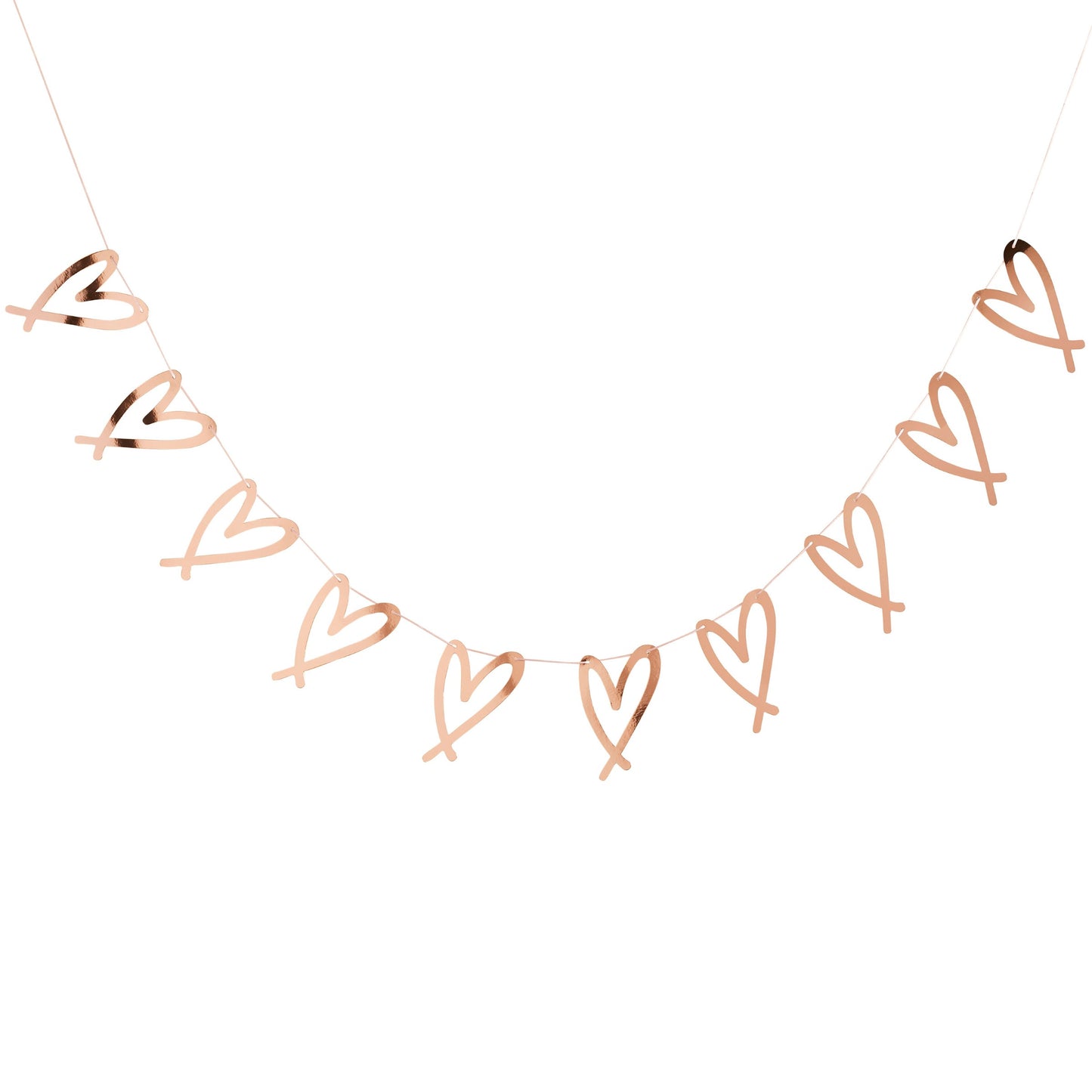 Rose Gold Heart Garland 2m
