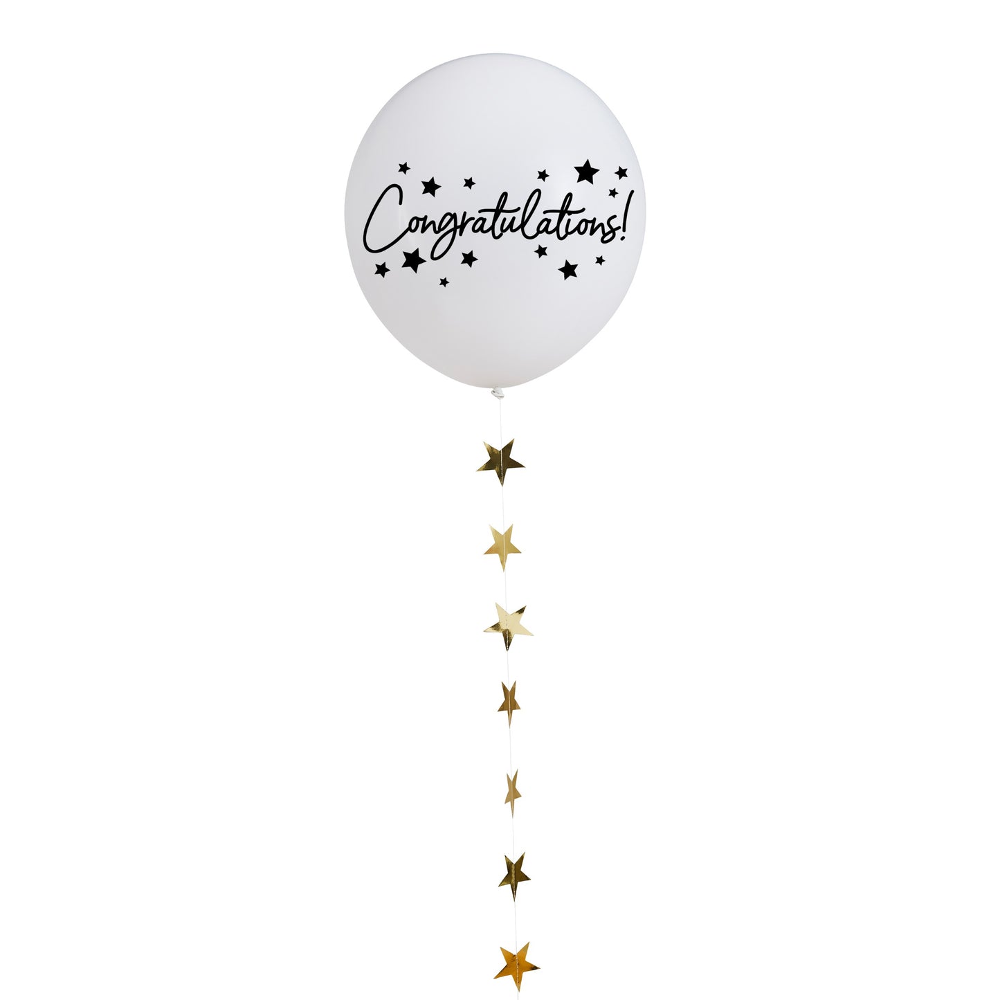 Congratulations 18" Latex Balloon & Trailing Star Tail
