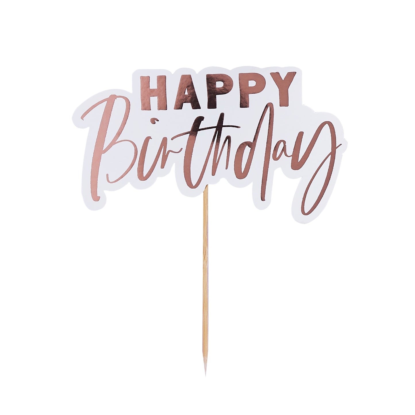 Rose Gold ''Happy Birthday' Card Cake Topper