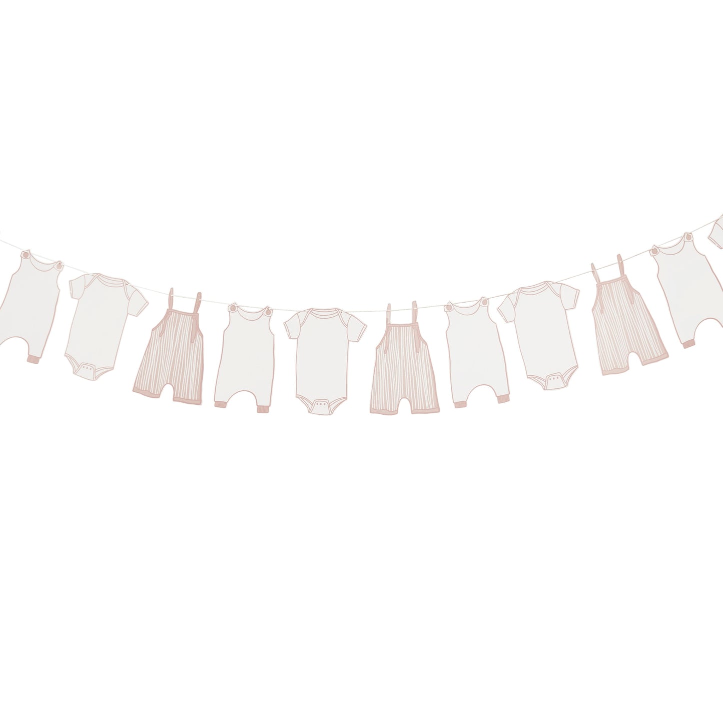 BABYGROW CARD GARLAND 2.5M PINK