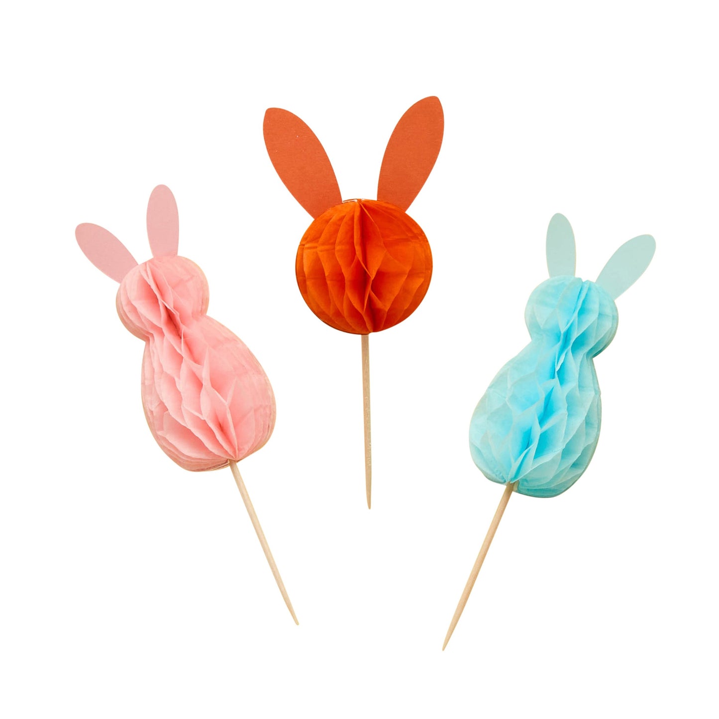 Bunny Honeycomb Food Picks - Pack of 10