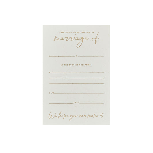 Gold Evening Invitations - Pack of 20