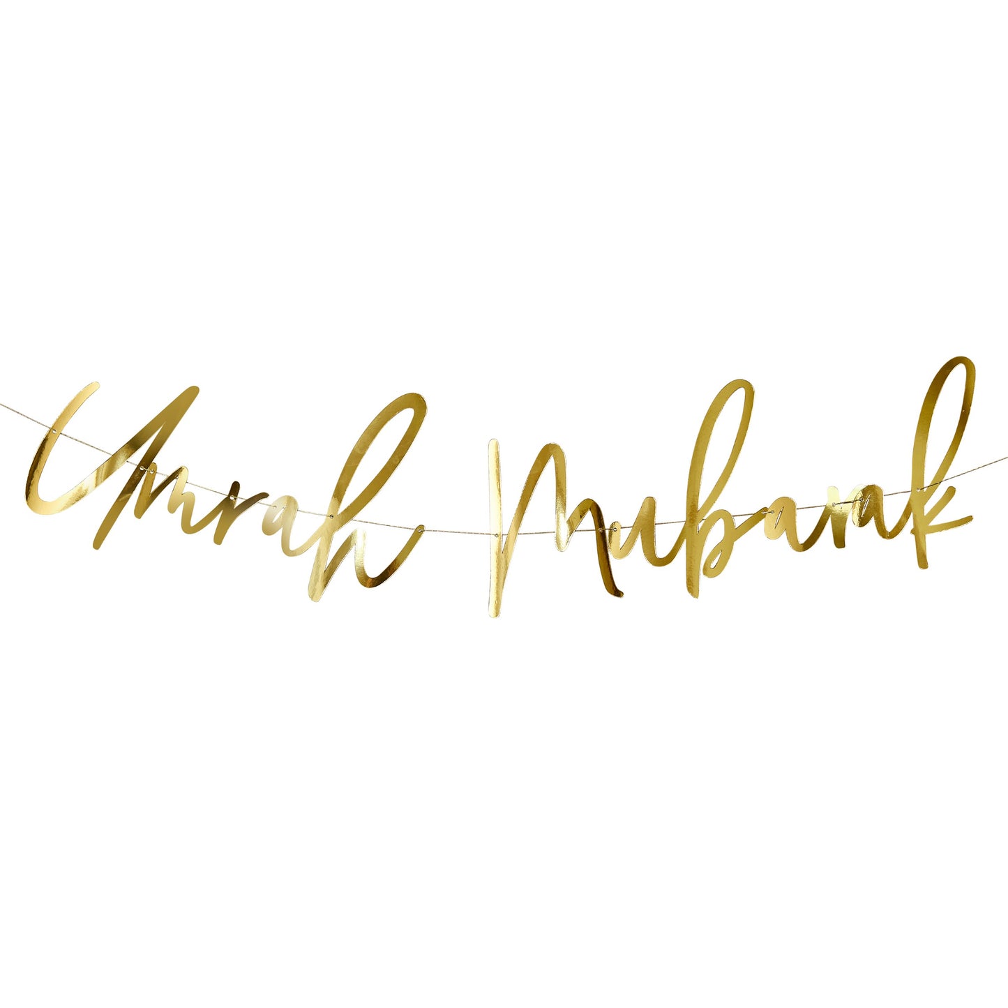 Gold 'Umrah Mubarak' Card Banner 2m