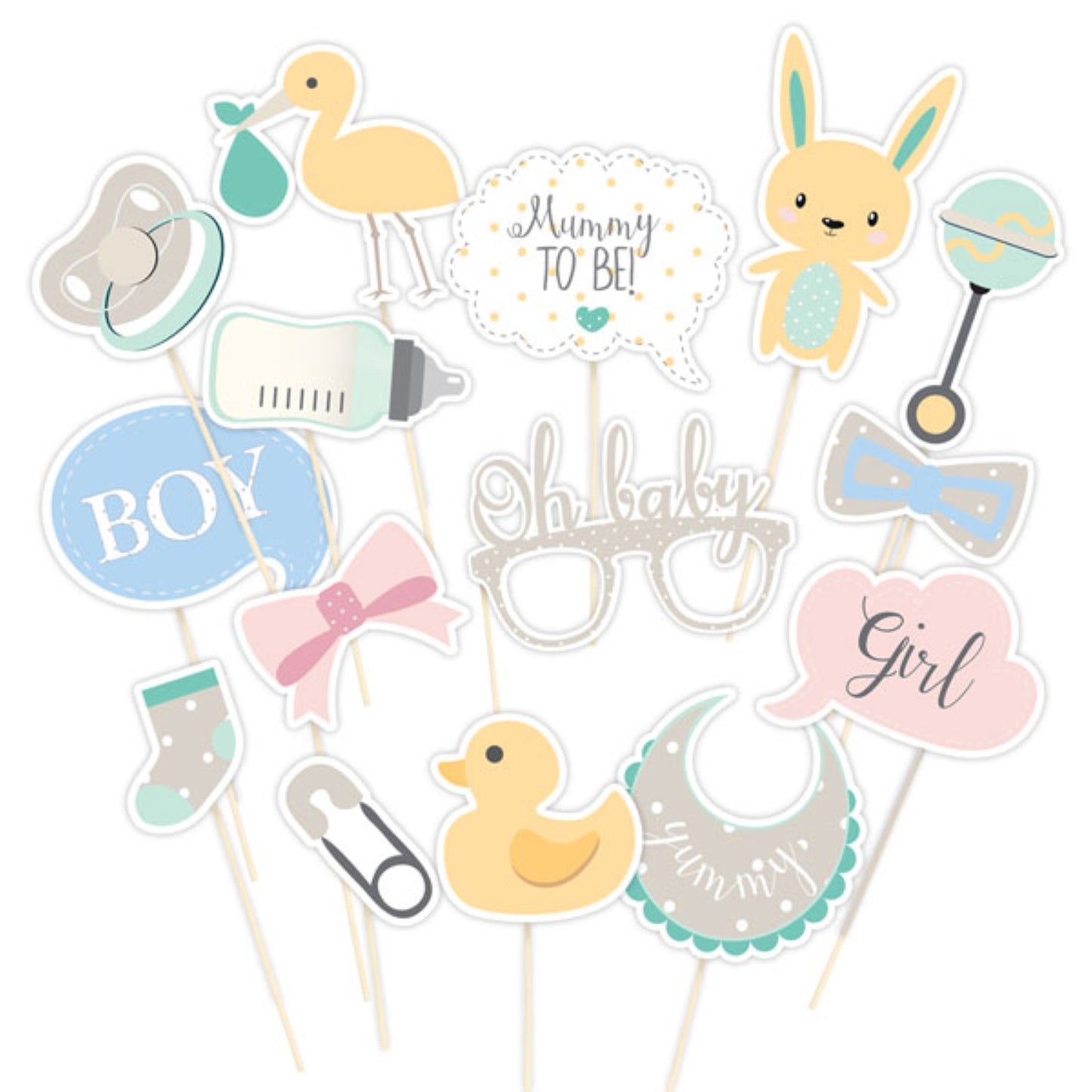 BABY SHOWER PHOTO BOOTH PROPS 13PK