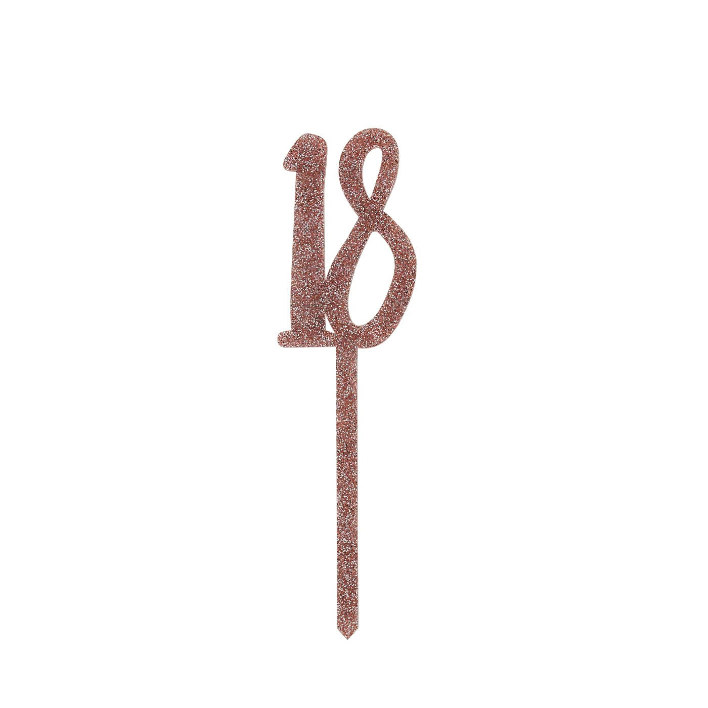 Rose Gold Number '18' Glitter Acrylic Cake Topper