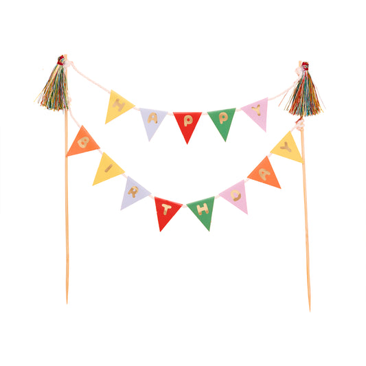Playful Brights Bunting Cake Topper