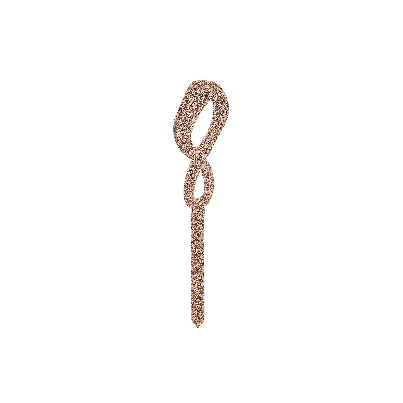 Rose Gold Number '8' Glitter Acrylic Cake Topper