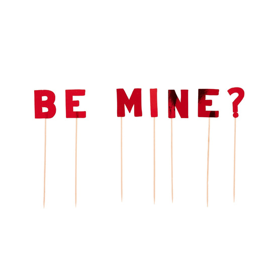 Red 'Be Mine' Card Cake Topper