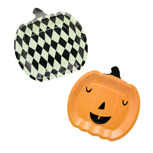 Pumpkin Shaped Paper Plates - Pack of 8