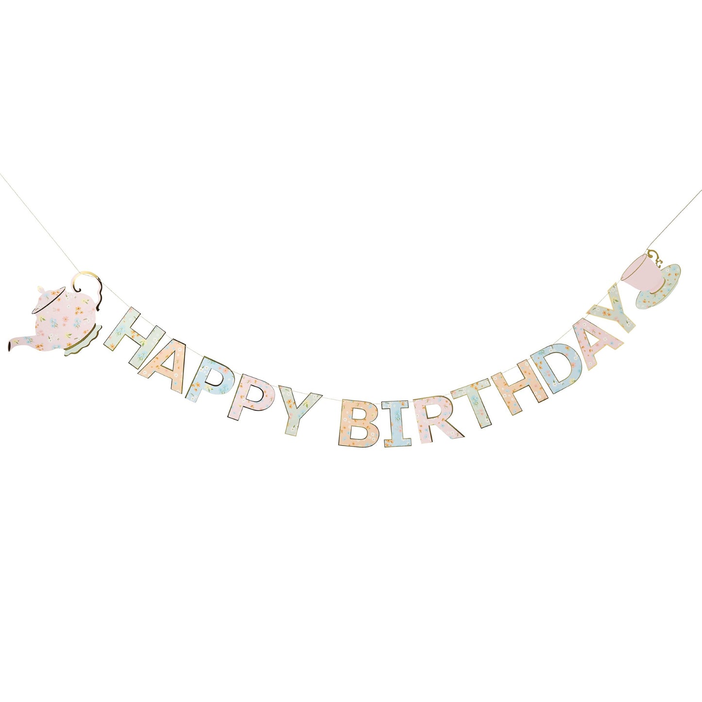 Tea Party 'Happy Birthday' Card Banner 2.5m