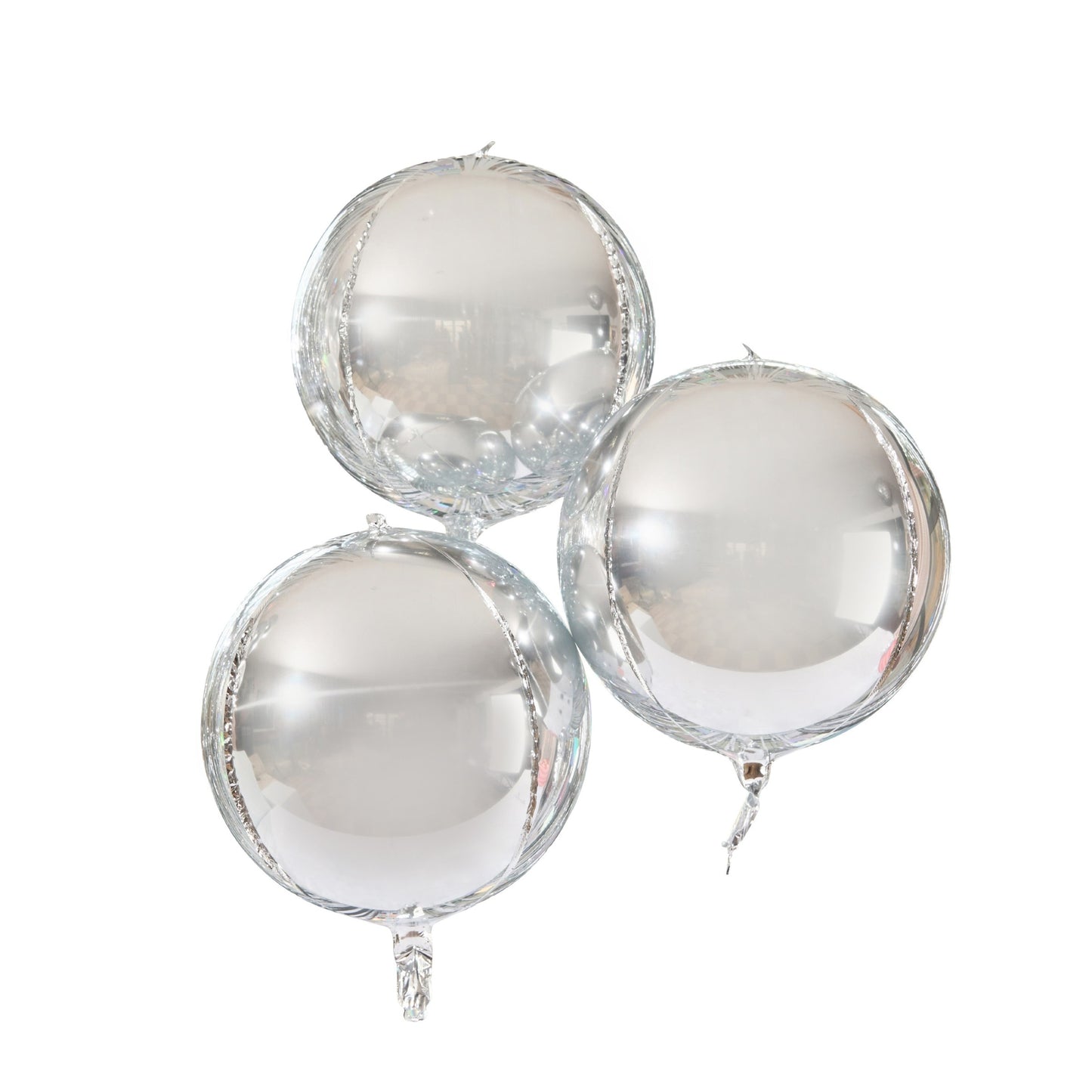 Silver Orb 15" Foil Balloons - Pack of 3