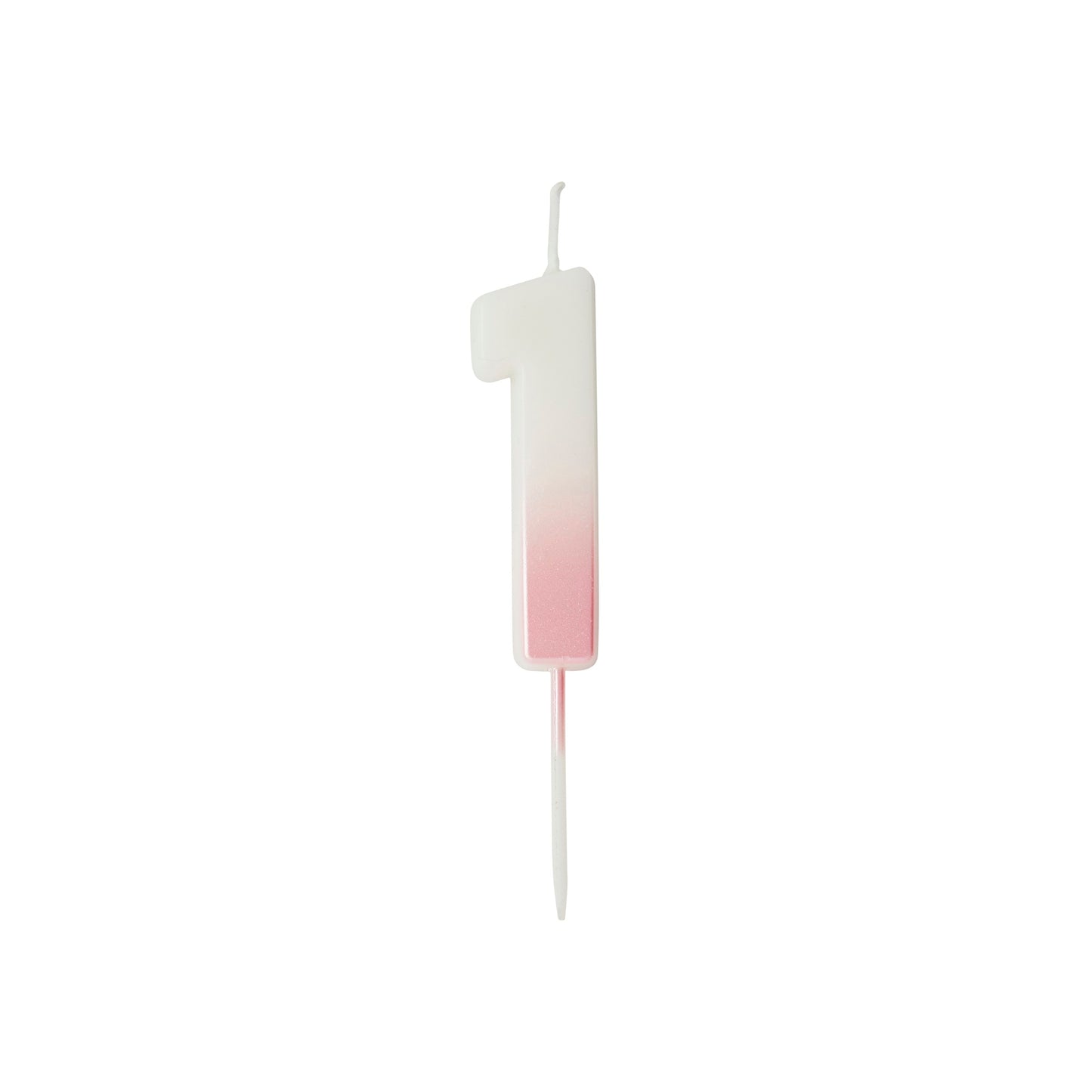 Pink Ombre Number '1' Candle