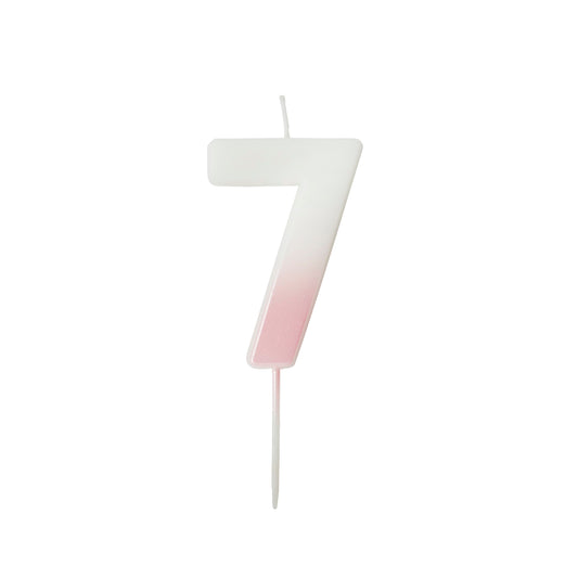 Pink Ombre Number '7' Candle
