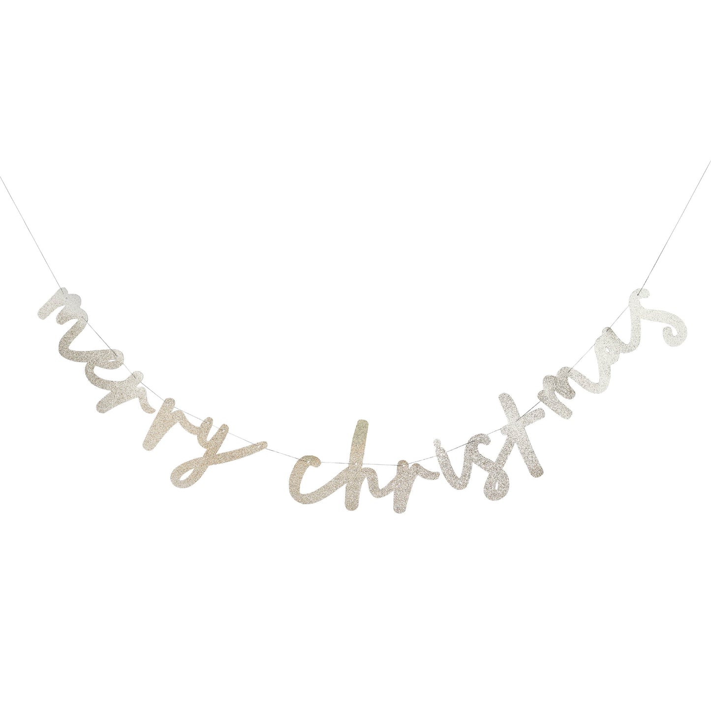 Glitter 'Merry Christmas' Card Banner 2m