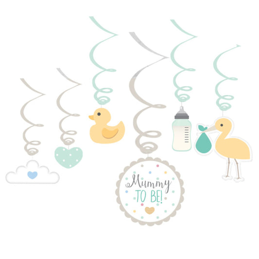 UNISEX SWIRL DECORATIONS - PACK OF 6
