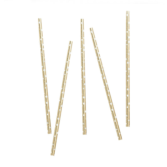 Gold Spotted Paper Straws - Pack of 20