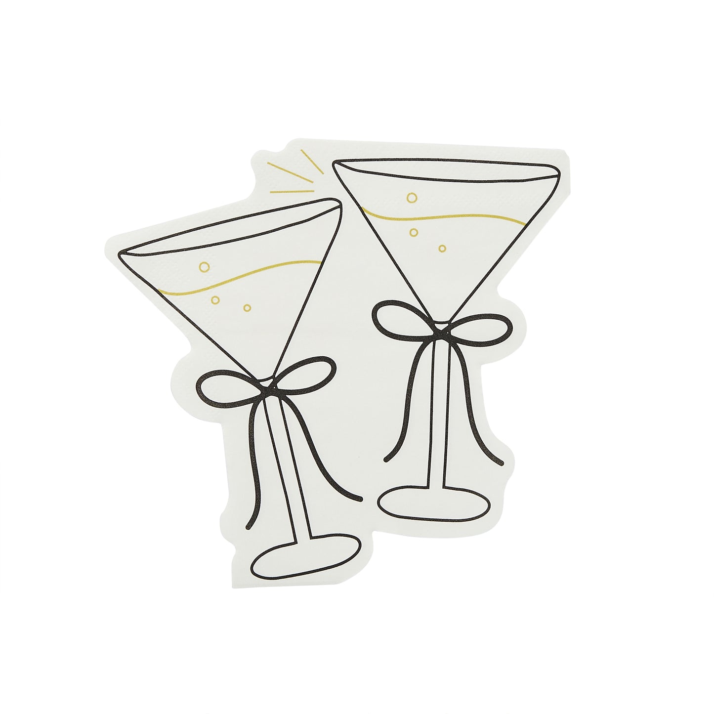 Cocktail Shaped Paper Napkins  - Pack of 16