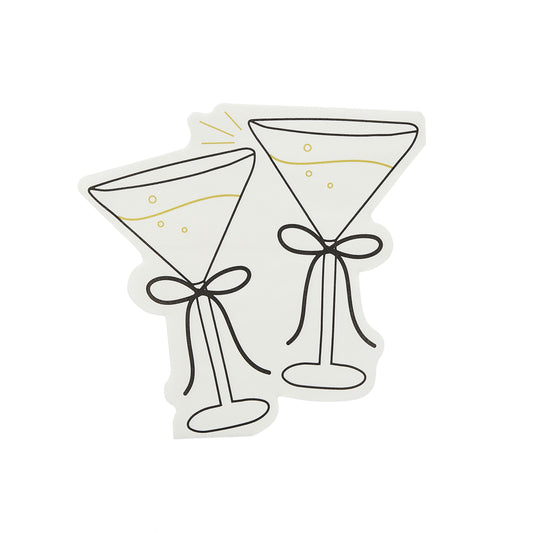 Cocktail Shaped Paper Napkins  - Pack of 16