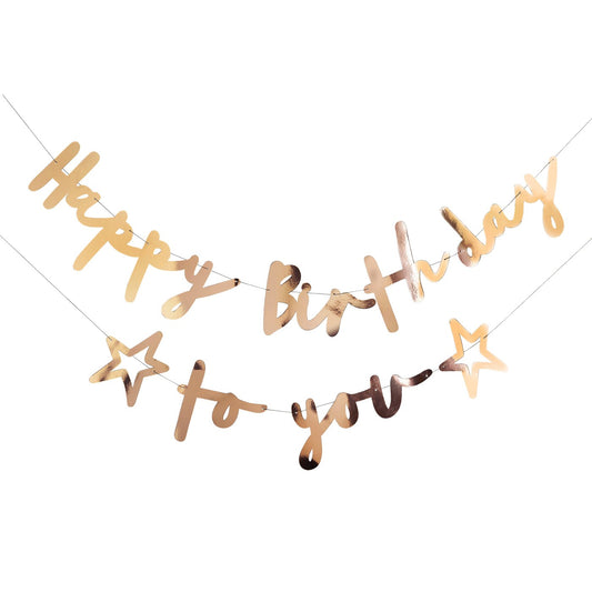 Gold 'Happy Birthday To You' Card Banner x2 2m