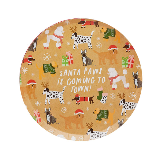 Santa Paws Paper Plates - Pack of 8