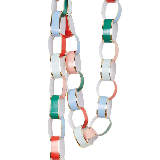 Pastel & Gold Paper Chains - Pack of 50