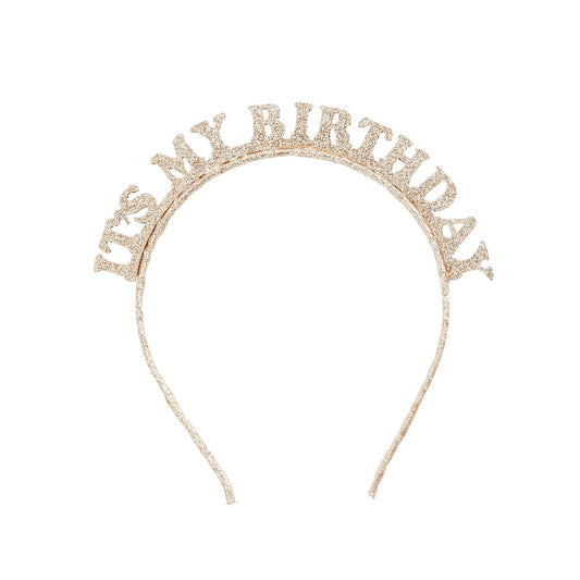 Gold 'It's My Birthday' Glitter Headband