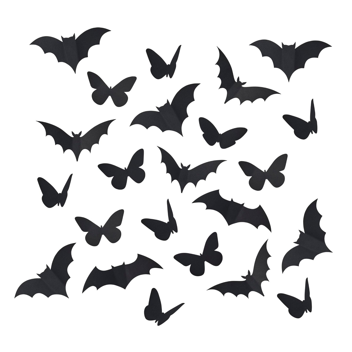 3D Bats & Butterfly Decoration - Pack of 24