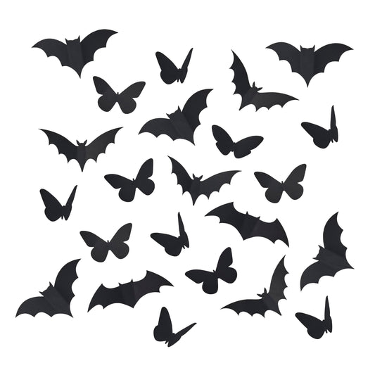3D Bats & Butterfly Decoration - Pack of 24