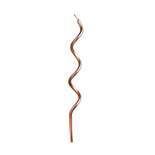 Rose Gold Curly Candles - Pack of 12