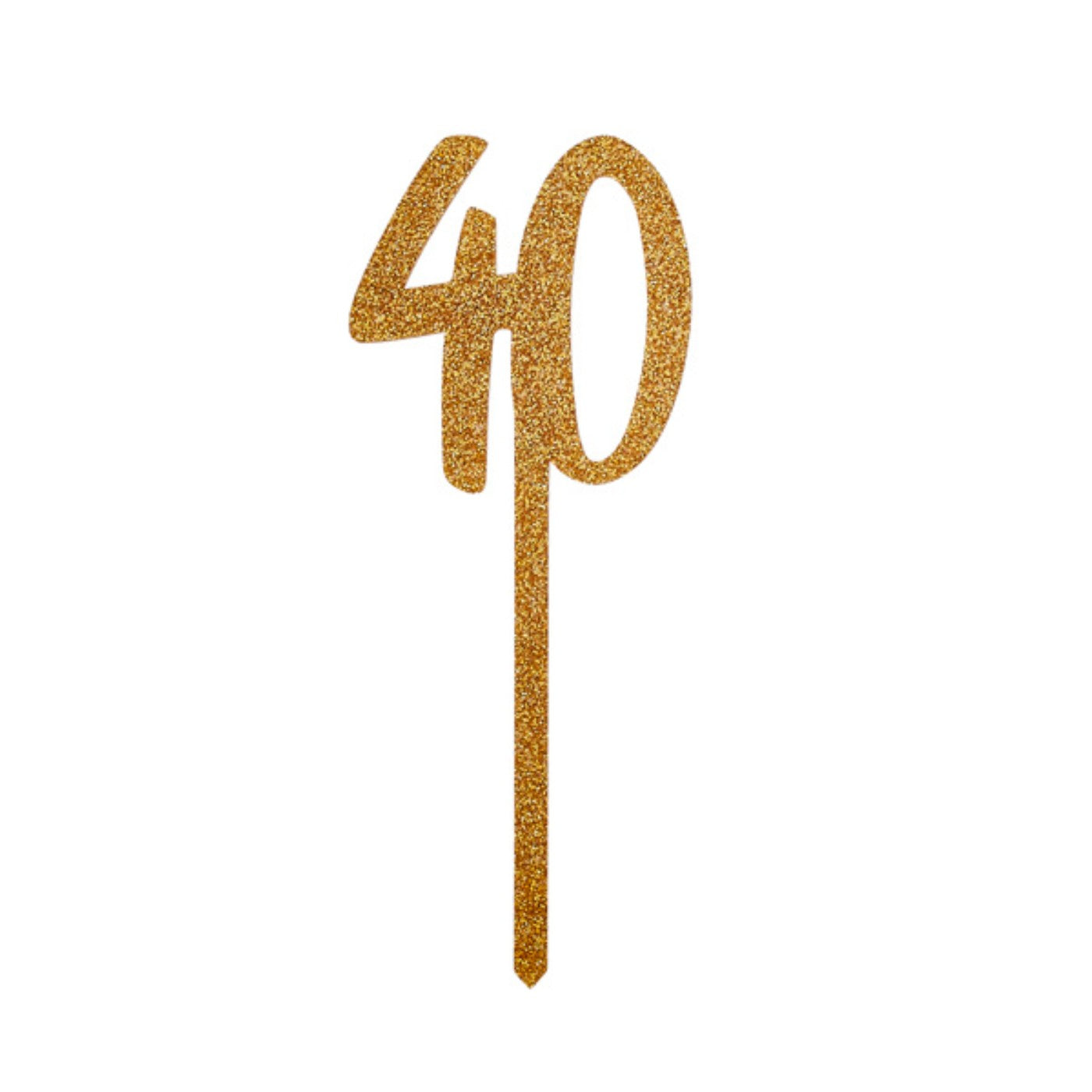 Gold Number '40' Glitter Acrylic Cake Topper