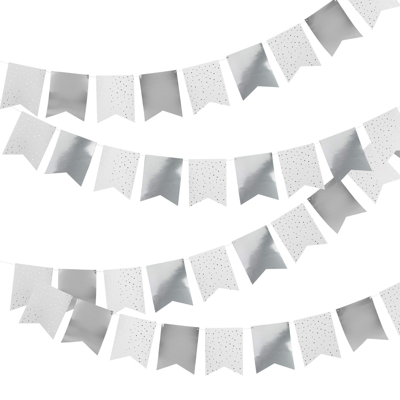 Silver Flag Card Bunting 10m