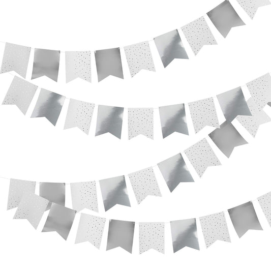 Silver Flag Card Bunting 10m