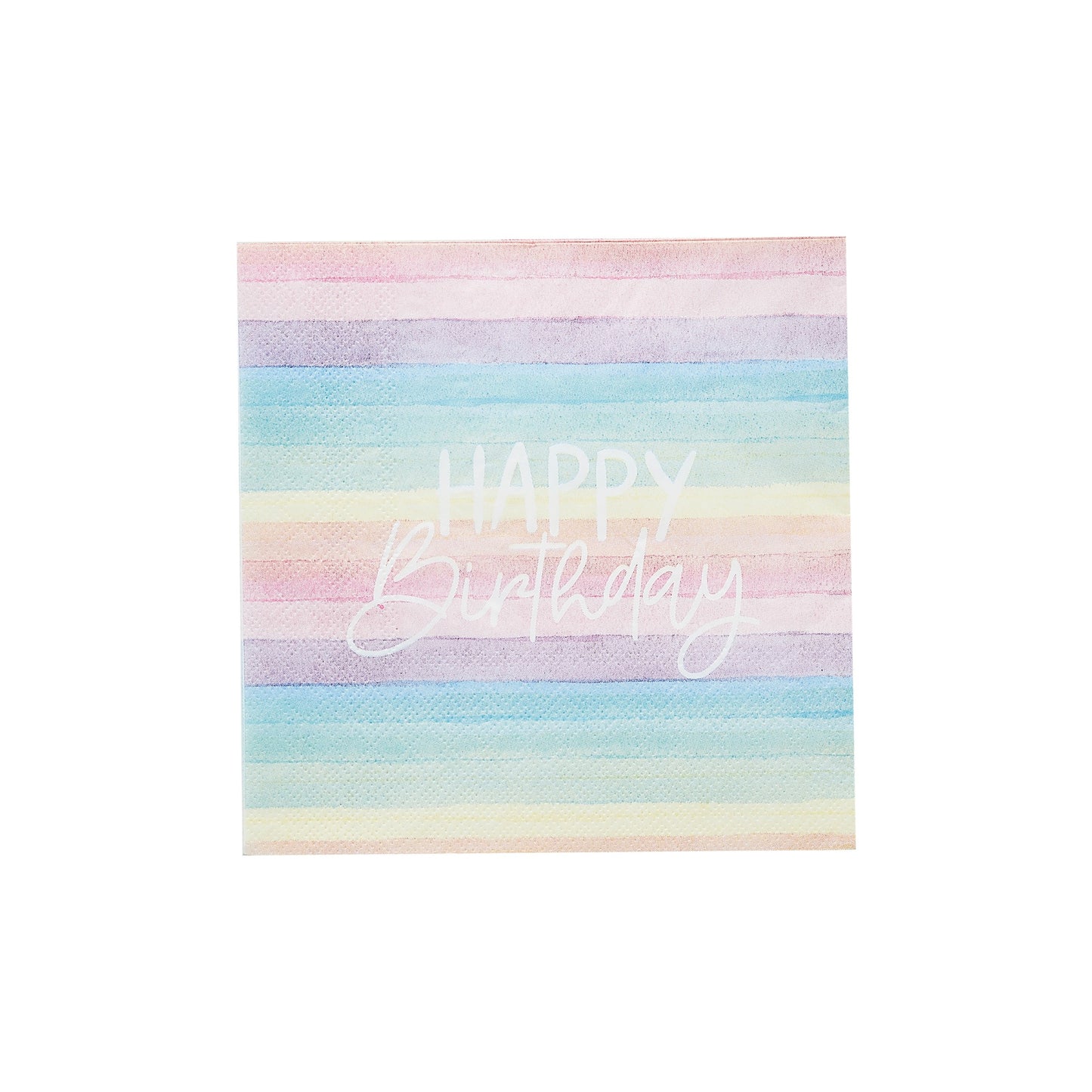 Eco Rainbow 'Happy Birthday' Paper Napkins - Pack of 16