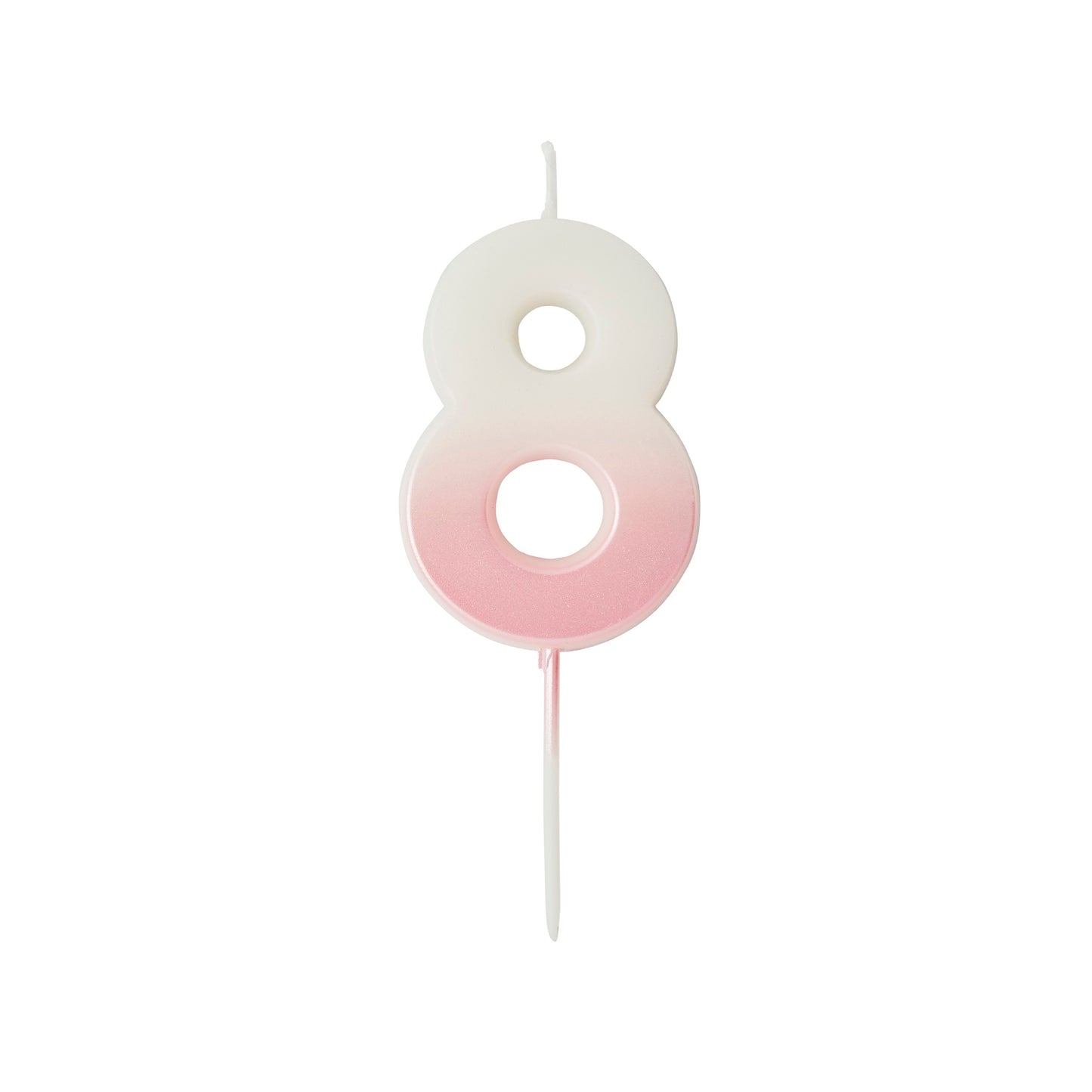 Pink Ombre Number '8' Candle