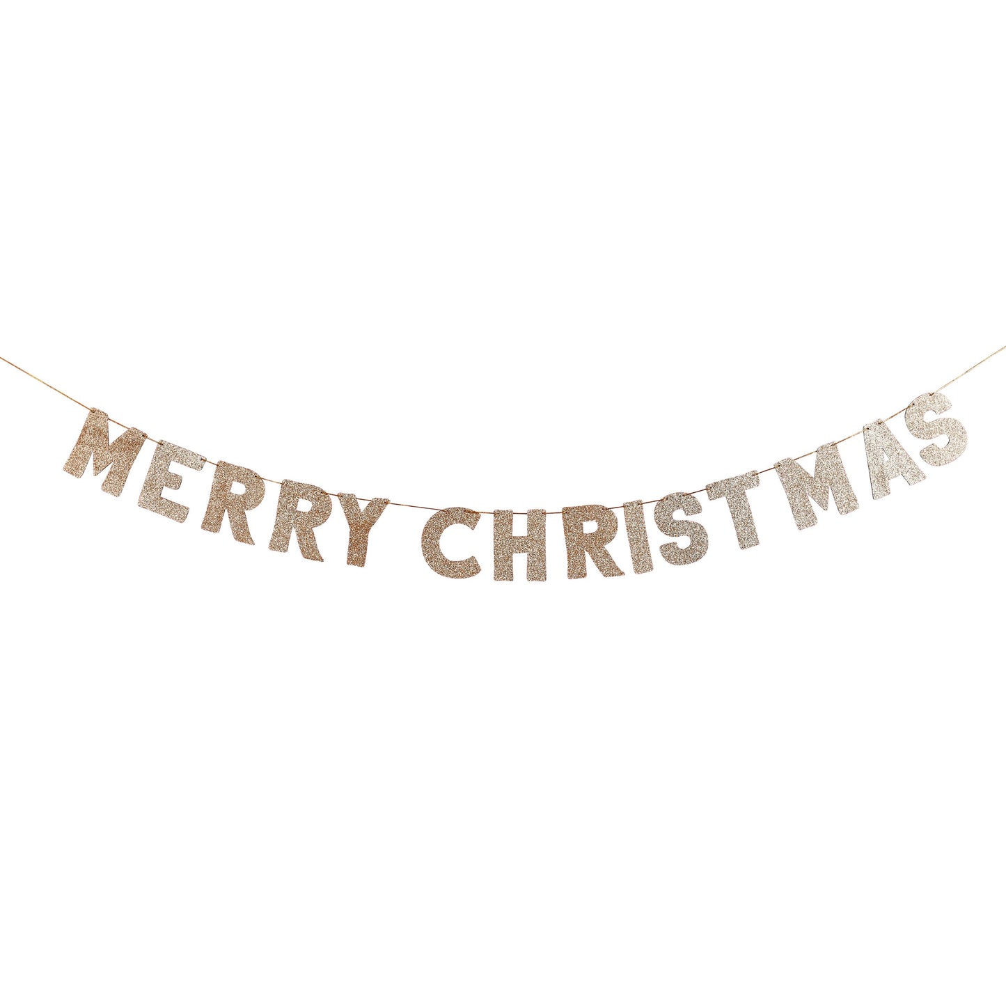 Gold Glitter 'Merry Christmas' Wooden Banner 2m