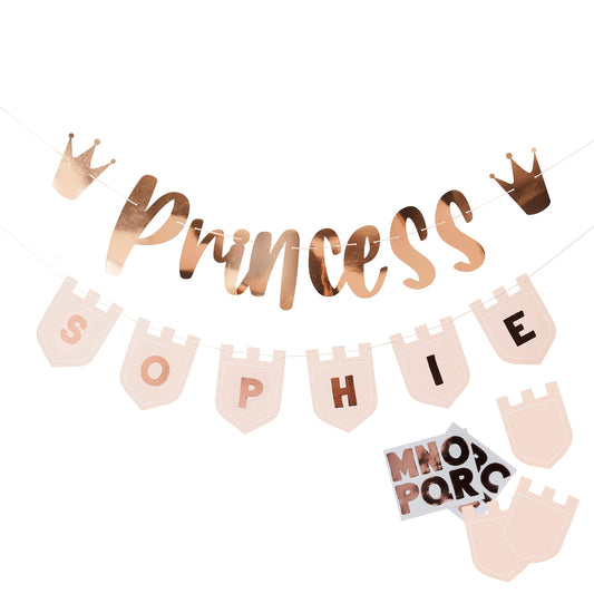 Princess Customisable Card Banner x2 2m & 15 Sticker Sheets