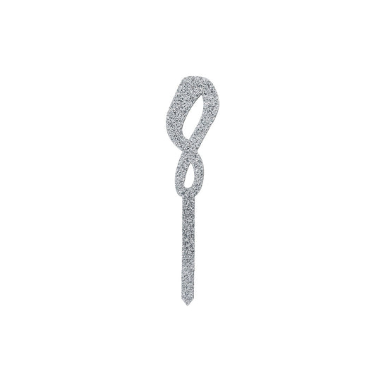 Silver Number '8' Glitter Acrylic Cake Topper