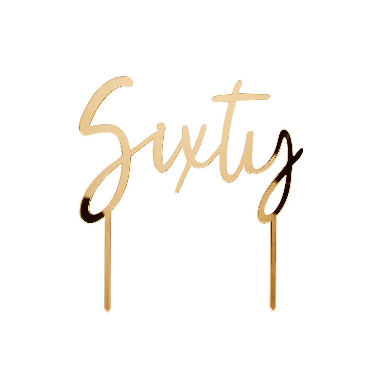Gold 'Sixty' Acrylic Cake Topper