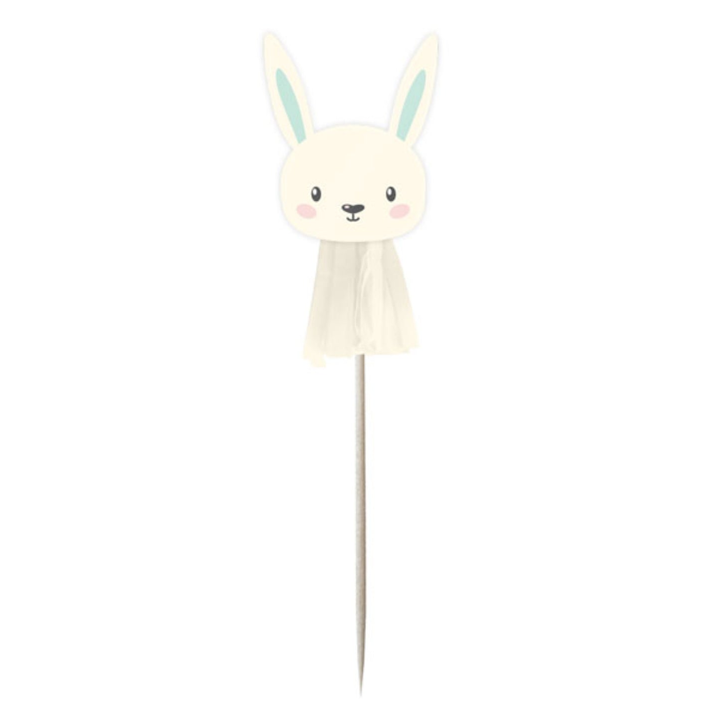 Unisex Bunny Tassel Cake Picks - Pack of 6
