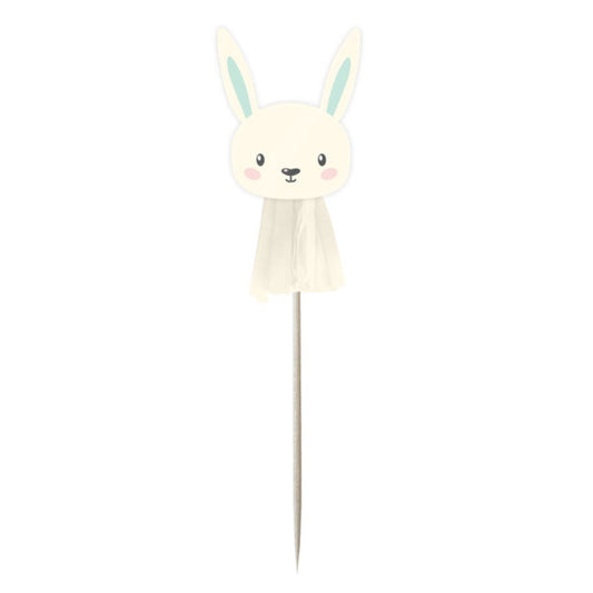 Unisex Bunny Tassel Cake Picks - Pack of 6