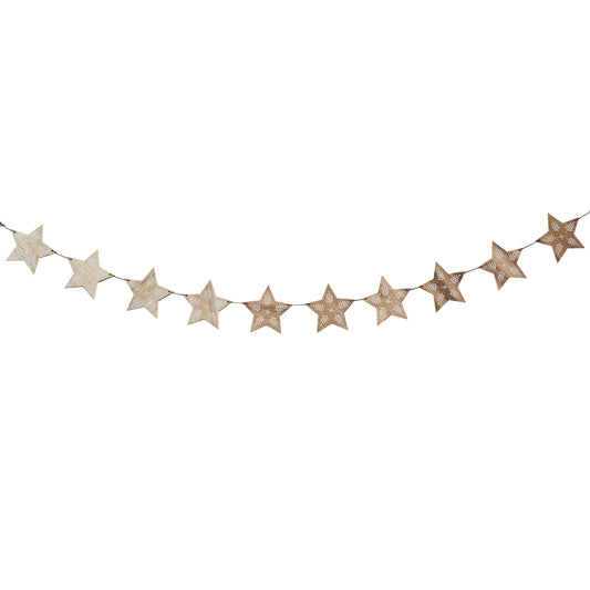Star Wooden Garland 2m