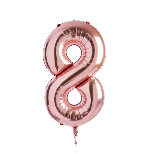 Rose Gold Number '8' Foil 34" Balloon