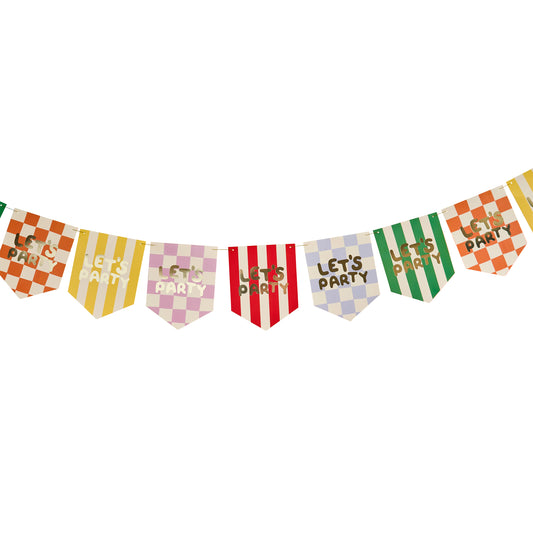 Playful Brights 'Let's Party' Card Flag Bunting 2m