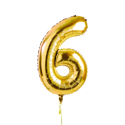 Gold Number '6' Foil 34" Balloon