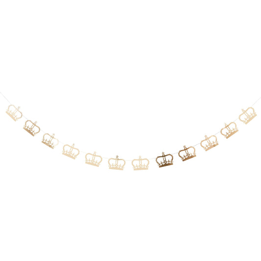 Gold Crown Card Garland 2.5m