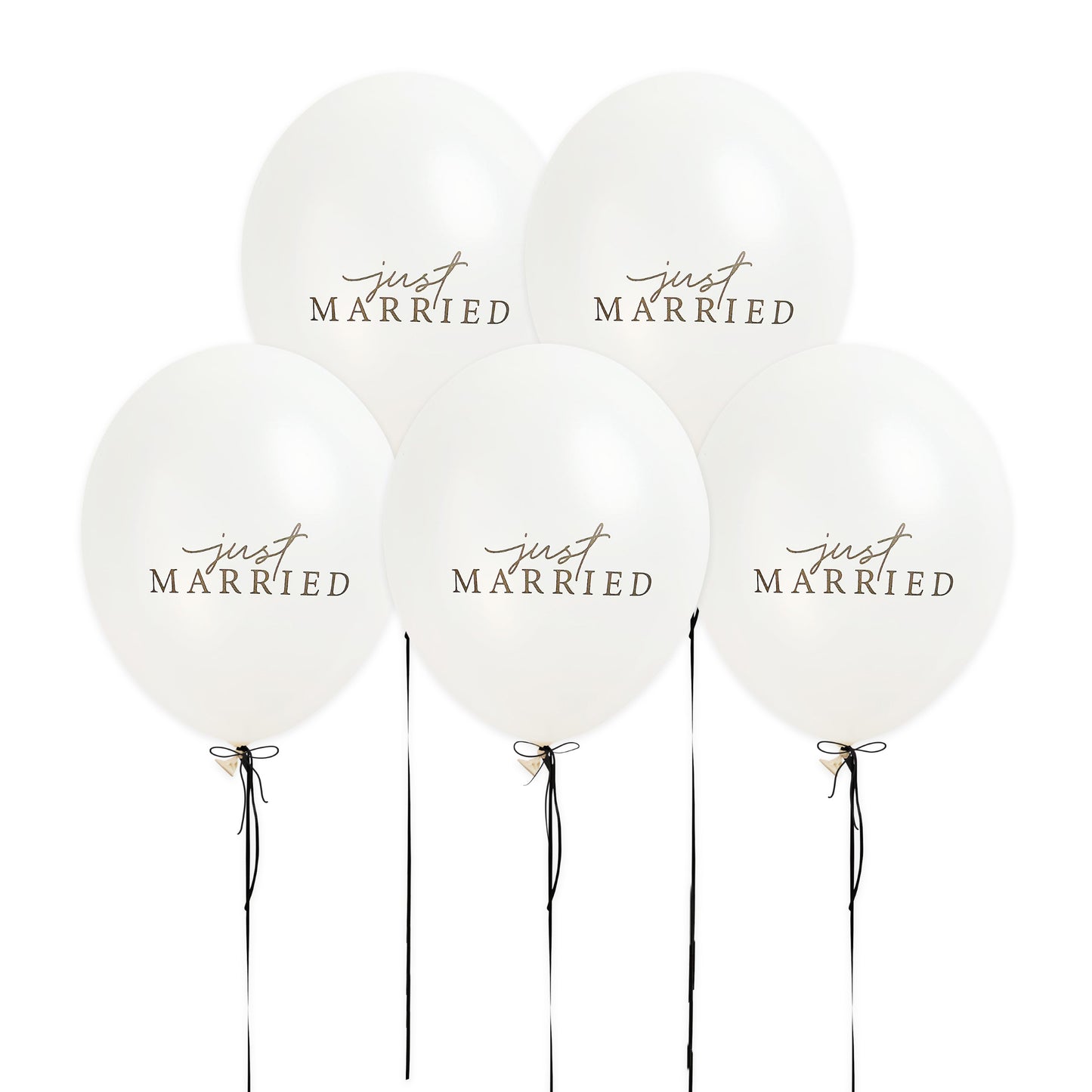 Just Married 12" Latex Balloons - Pack of 5