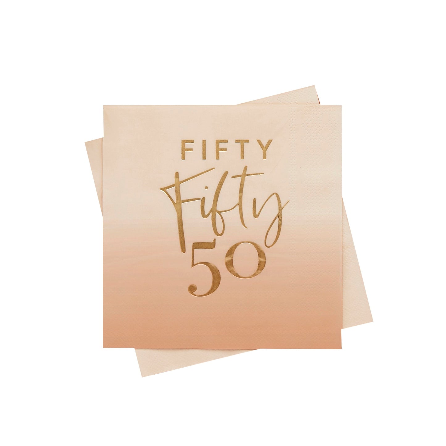 Gold Foiled 'Fifty' Paper Napkins - Pack of 16