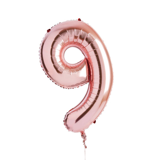 Rose Gold Number '9' Foil 34" Balloon