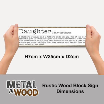 Daughter Mini Rustic Sign